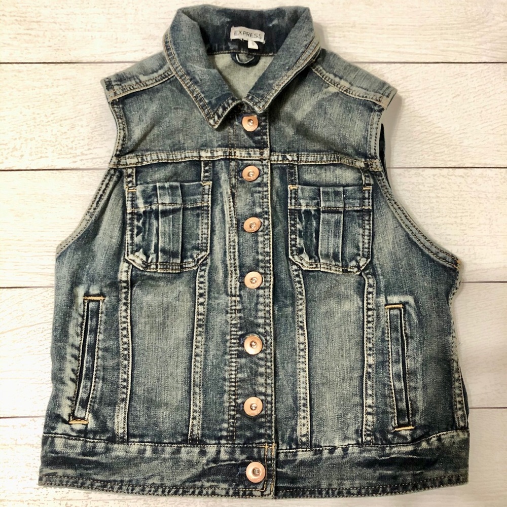 EXPRESS Mini Denim Jacket Vest